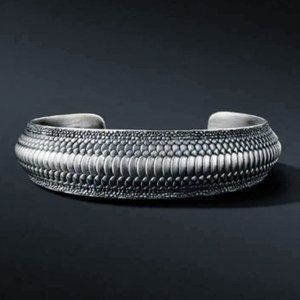 Takahashi Goro's Handmade Silver Black Cuff Bracelet Bangle